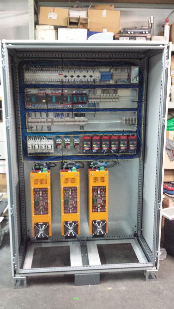 Cabinet for a three-lamp system used in screen printing on sheathed heating elements