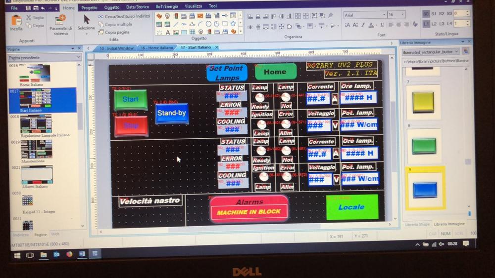Design screen for the Rotary UV2 Plus controls