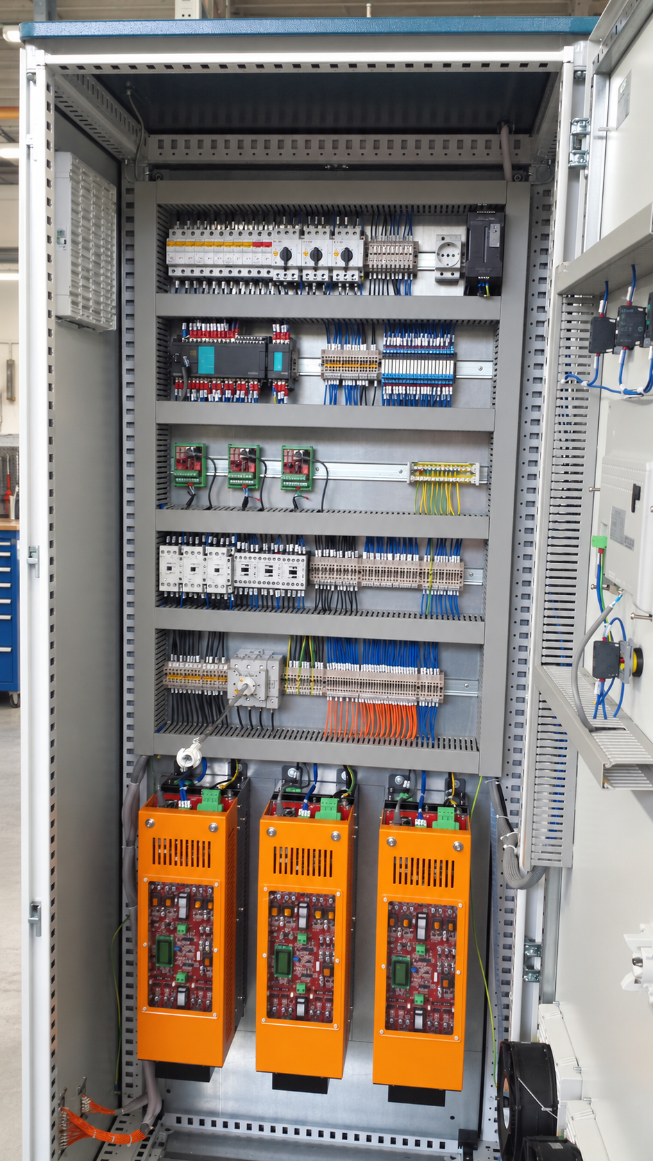 Alimentatori e cablaggio del quadro UV